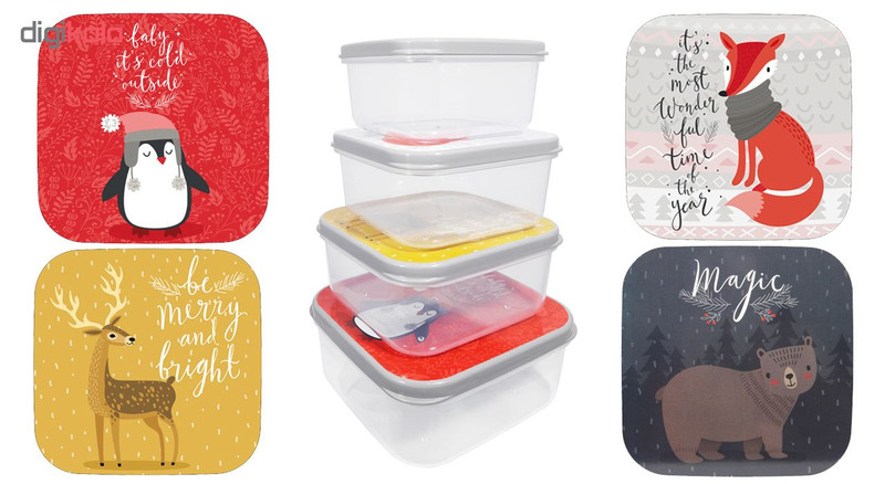 ظرف نگهدارنده هوبی لایف مدل Fun Box مجموعه 4 عددی ظرف نگهدارنده هوبی لایف مدل Fun Box مجموعه 4 عددی