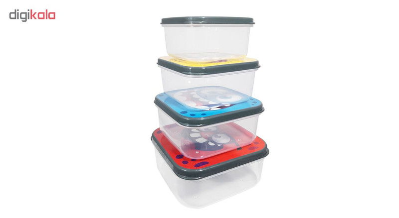 ظرف نگهدارنده هوبی لایف مدل Fun Box مجموعه 4 عددی