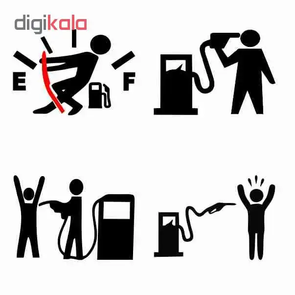 برچسب بدنه خودرو طرح باک بنزین کد 41 مجموعه 4 عددی