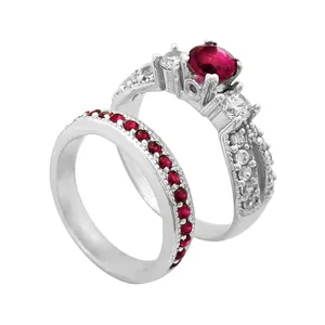 انگشتر نقره زنانه کد P143PR مجموعه 2 عددی