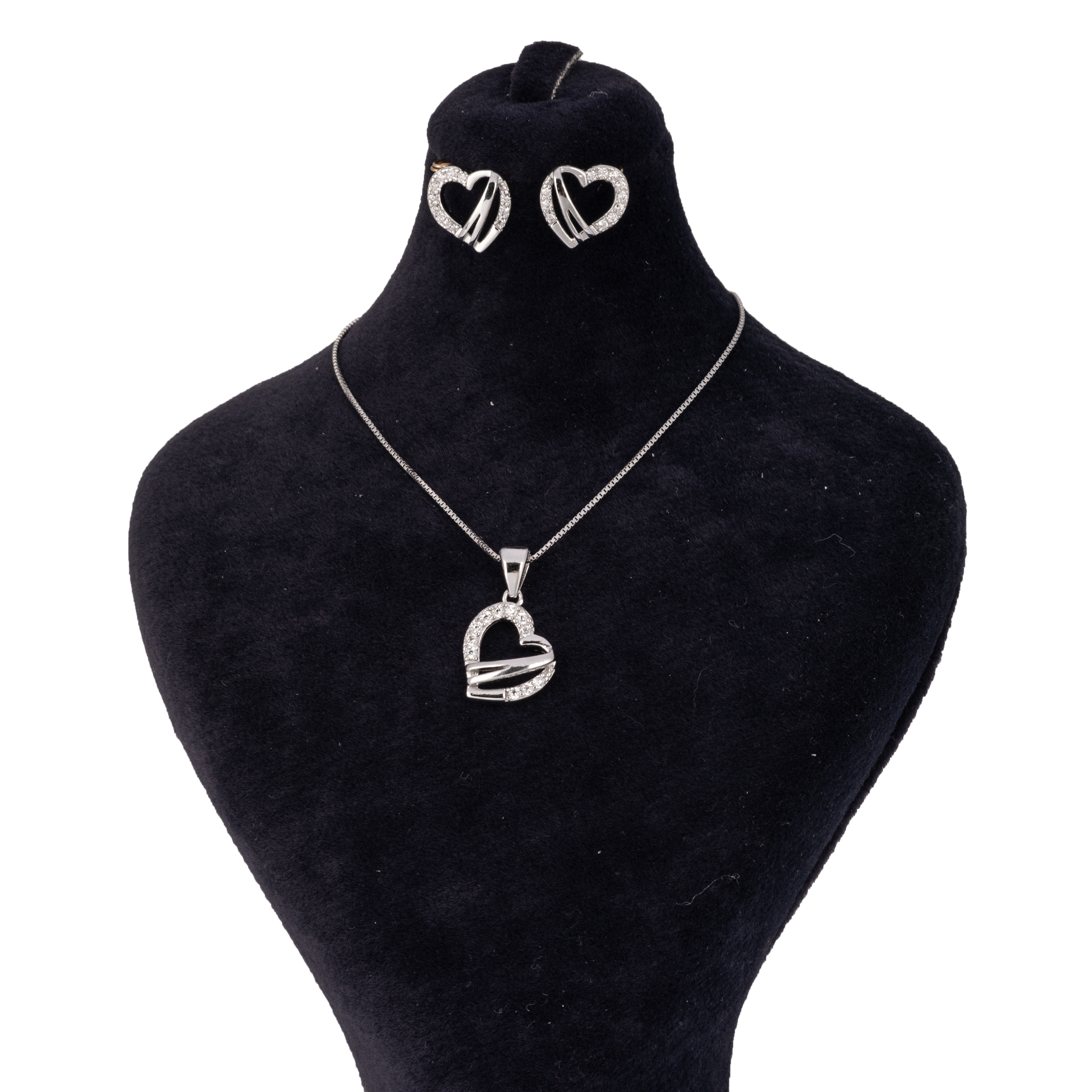 نیم ست نقره زنانه مدل قلب کد 2059