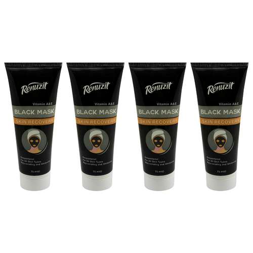 ماسک صورت رینو زیت مدل Black mask carbon active حجم 75 میلی لیتر مجموعه 4 عددی