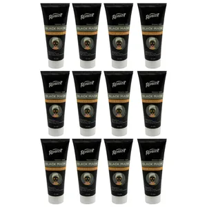 ماسک صورت رینو زیت مدل Black mask carbon active حجم 75 میلی لیتر مجموعه 12 عددی