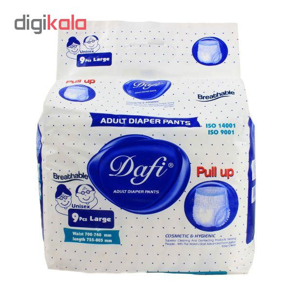 پوشک شورتی بزرگسال دافی مدل 9L بسته 9 عددی پوشک شورتی بزرگسال دافی مدل 9L بسته 9 عددی