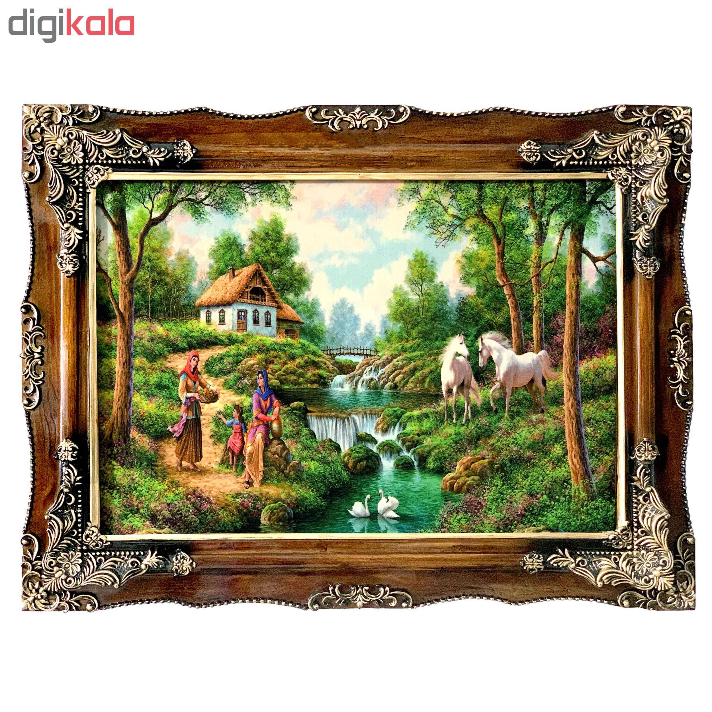 تابلو فرش ماشینی طرح روستا کد ۷۰۸۵