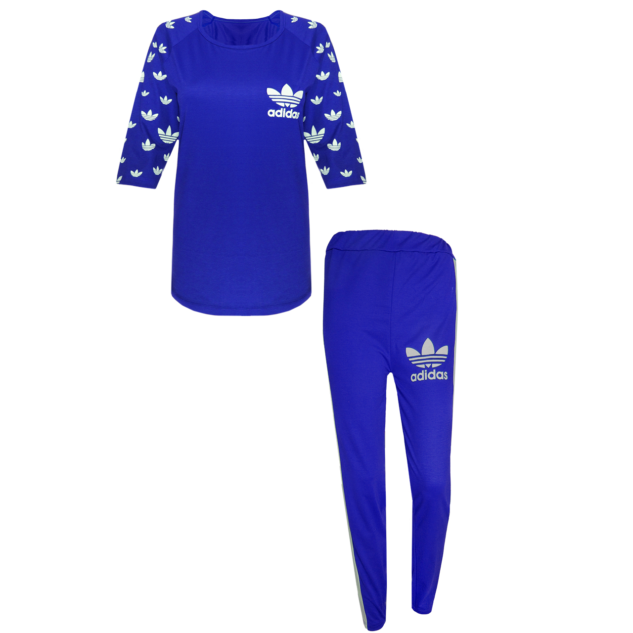 ست تی شرت و شلوار ورزشی زنانه مدل B1730 رنگ آبی