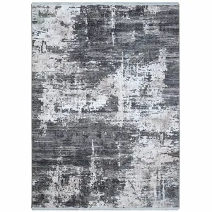 فرش ماشینی بهارا طرح وینتیج کد 7055 زمینه طوسی