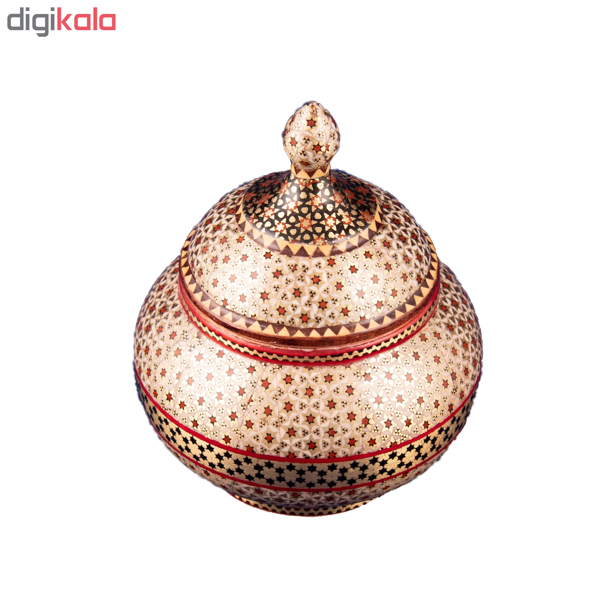 قندان  خاتم کاری مسی کروبی مدل k40 کد 3