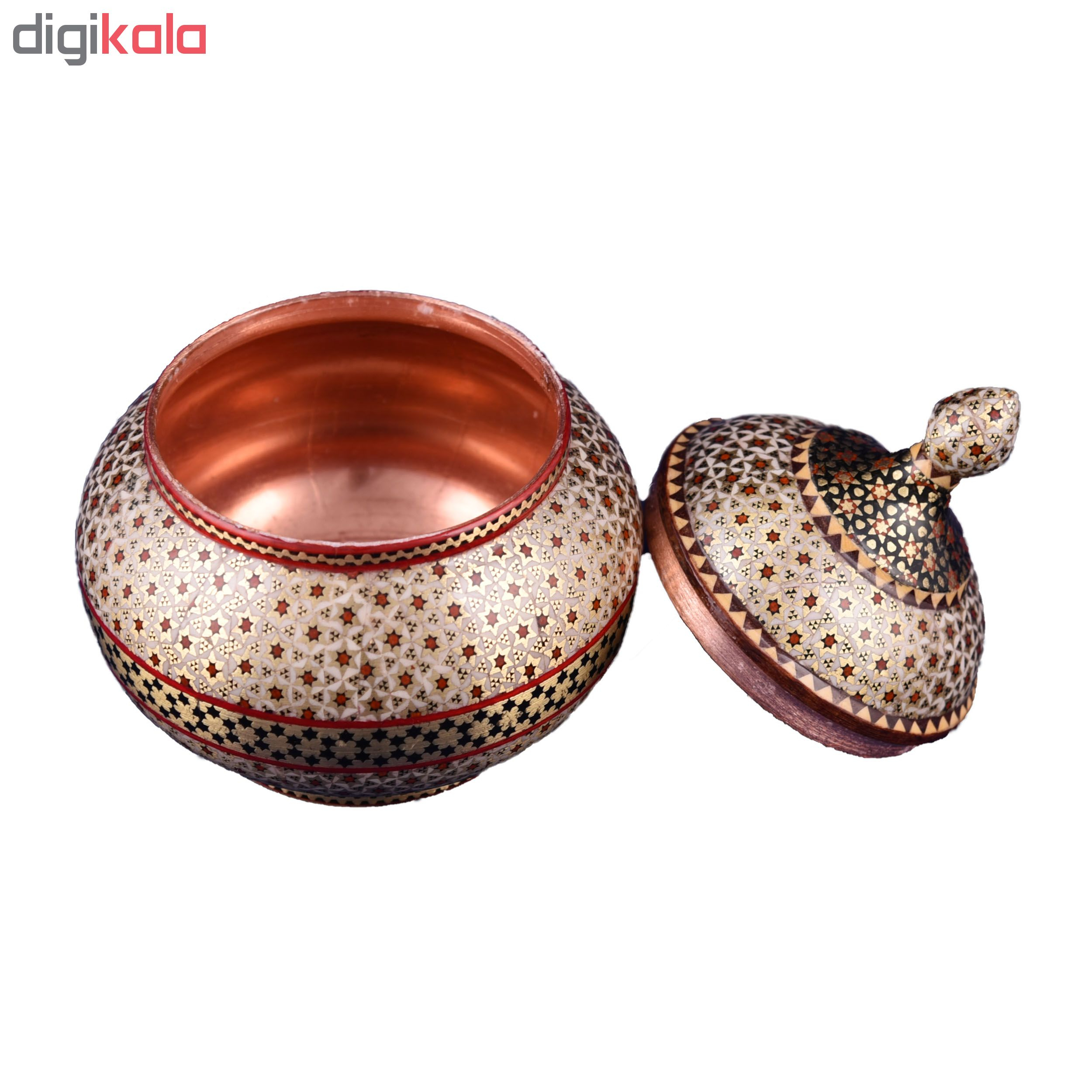 قندان  خاتم کاری مسی کروبی مدل k40 کد 3