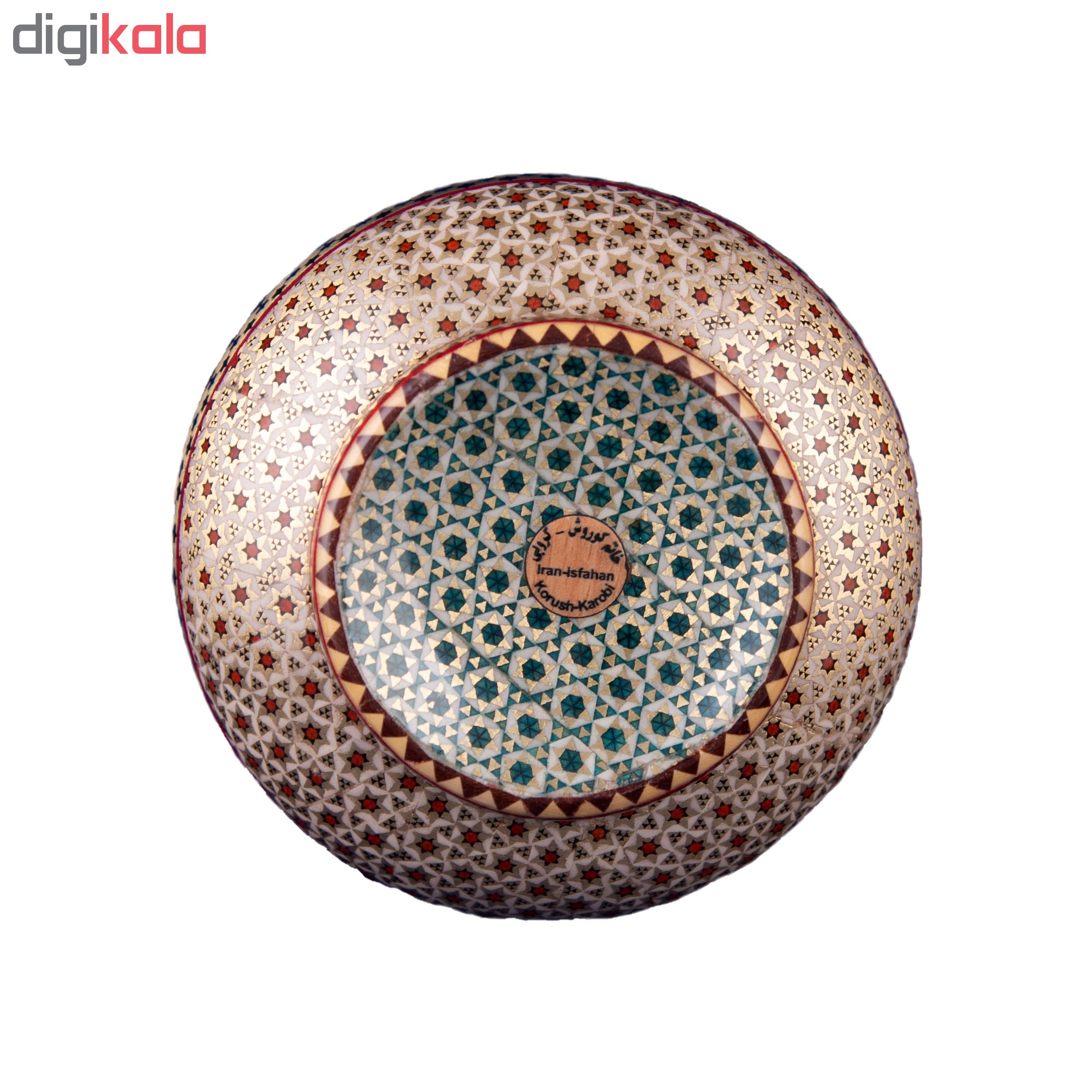 قندان  خاتم کاری مسی کروبی مدل k40 کد 3