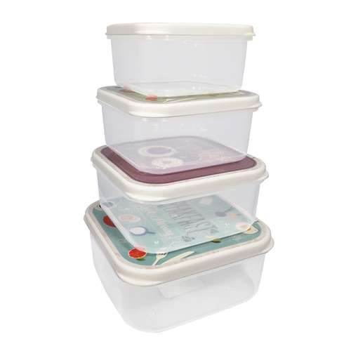 ظرف نگهدارنده هوبی لایف مدل Fun Box مجموعه 4 عددی
