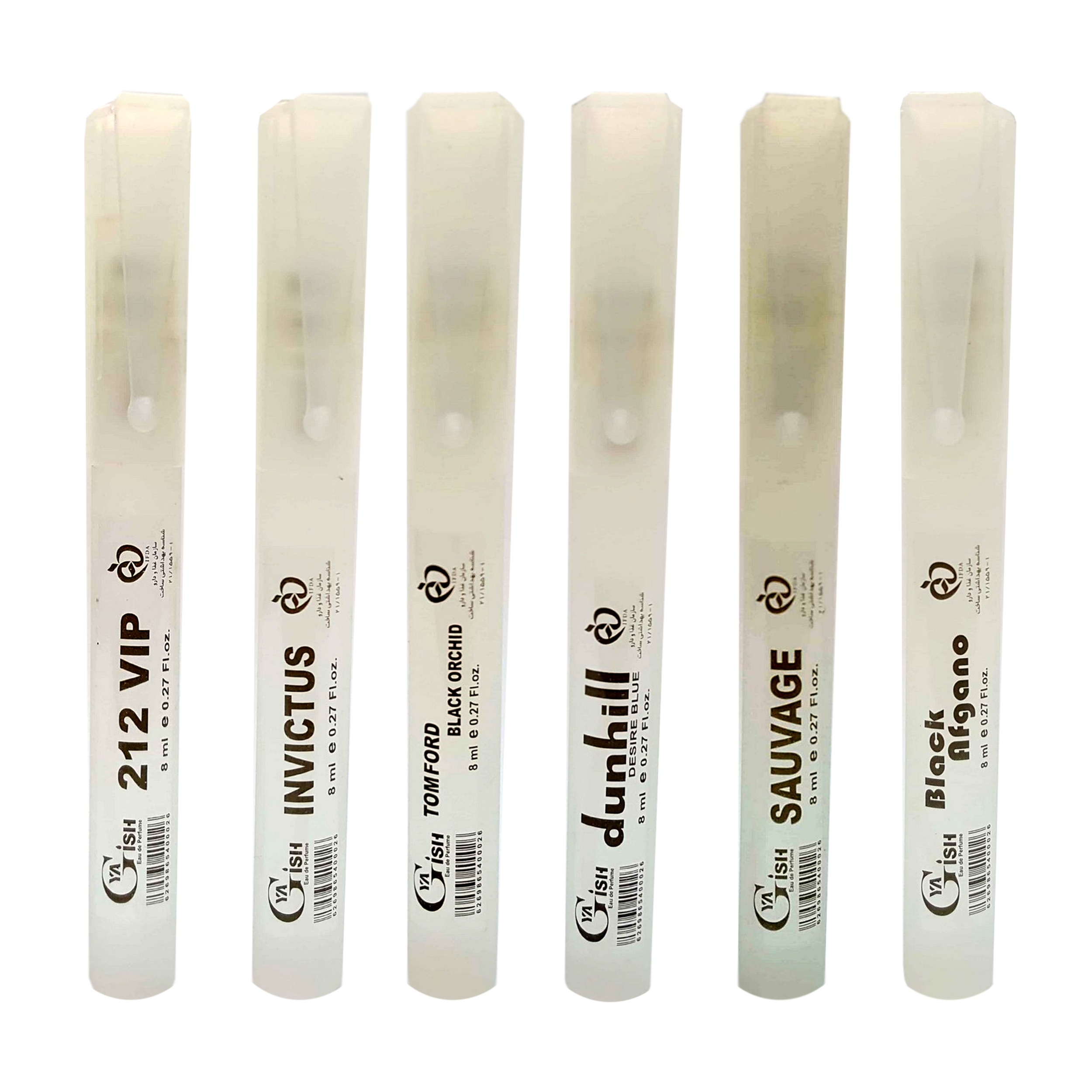 عطر جیبی مردانه یاغیش مدل A-03 حجم 8 میلی لیتر مجموعه 6 عددی