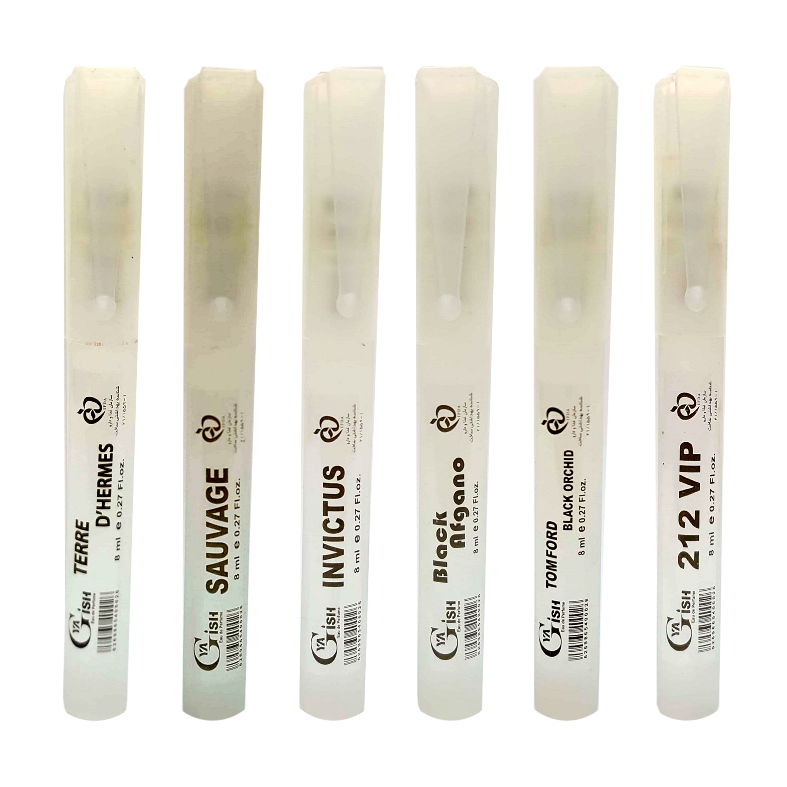 عطر جیبی زنانه یاغیش مدل A-05 حجم 8 میلی لیتر مجموعه 6 عددی