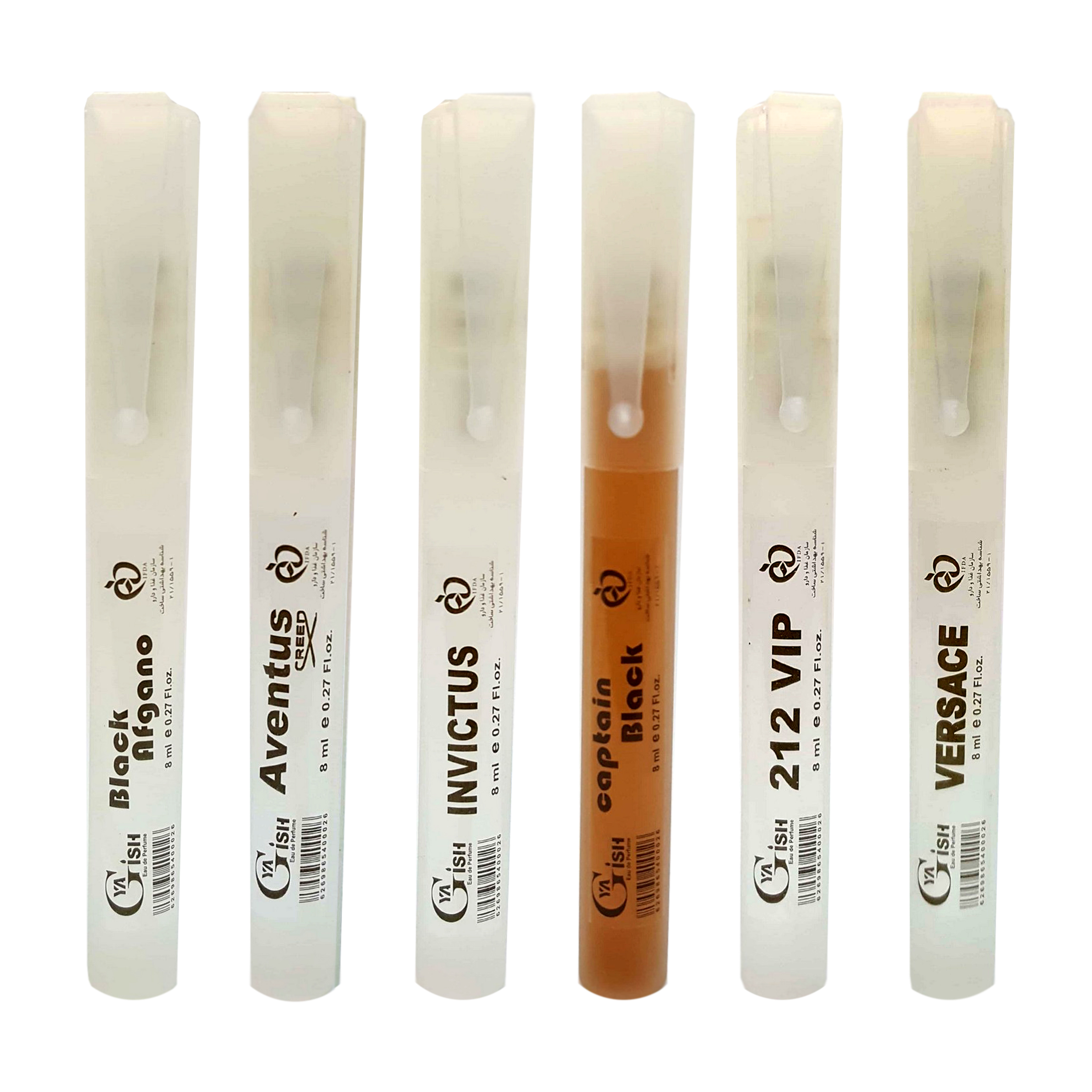 عطر جیبی زنانه یاغیش مدل A-06 حجم 8 میلی لیتر مجموعه 6 عددی