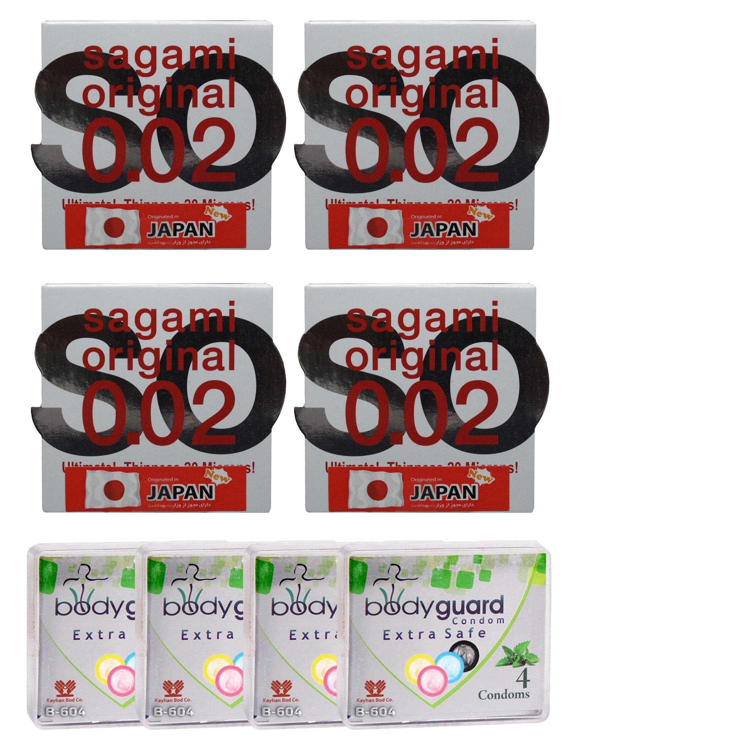 نکته خرید - قیمت روز کاندوم ساگامی مدل نرمال مجموعه 4 عددی به همراه کاندوم بادی گارد مدل اکسترا سیف مجموعه 4 عددی خرید