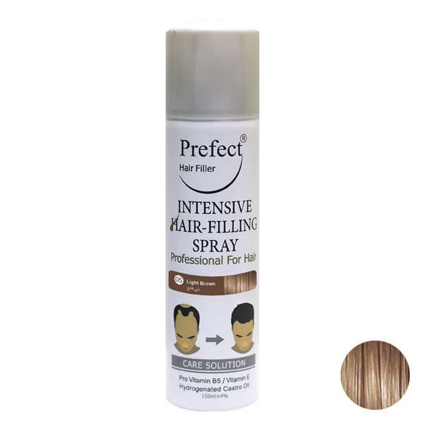 اسپری پرپشت کننده مو پرفکت هیر فیلر شماره 05 حجم 150 میلی لیتر رنگ قهوه ای روشن