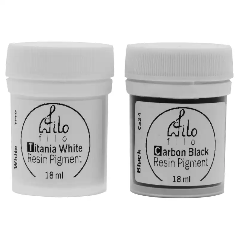 پودر رنگ رزین اپوکسی فیلو مدل BK WT حجم 18 میلیلیتر بسته 2 عددی