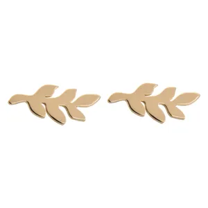 گوشواره طلا 18 عیار زنانه آمانژ طرح برگ کد 684D3094