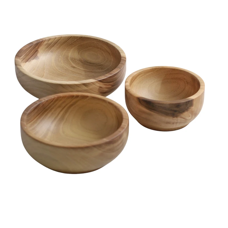 کاسه مدل چوبی کد B-01 بسته سه عددی