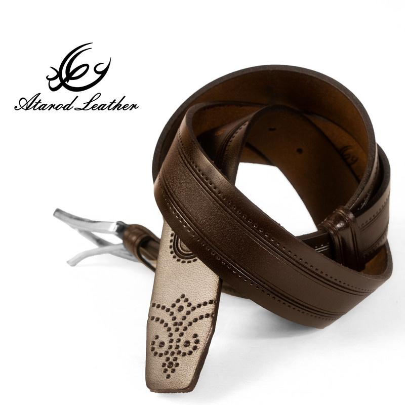 کمربند مردانه چرم عطارد مدل چرم طبیعی گاومیش کد B36