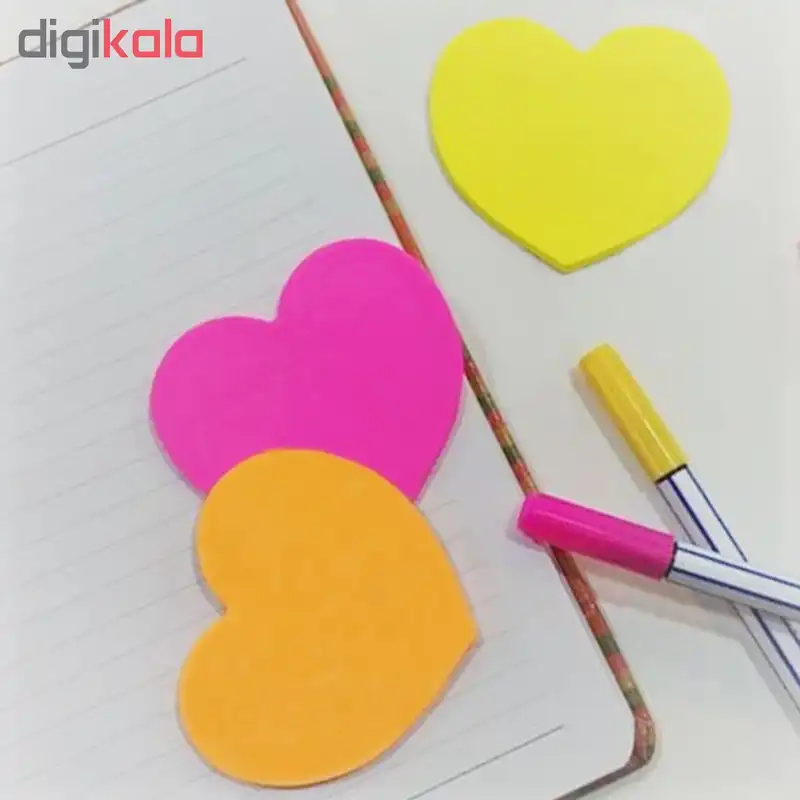 کاغذ یادداشت چسب دار طرح قلب کد 110876