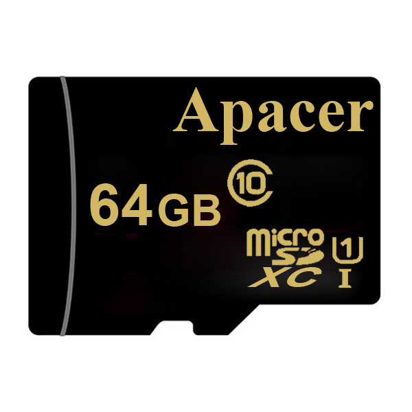 کارت حافظه microSDXC اپیسر مدل AP64GA کلاس 10 استاندارد UHS-I U1 سرعت 45MBps ظرفیت 64 گیگابایت