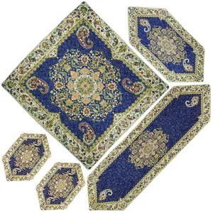 ست 5 تکه رومیزی ترمه مدل شوکران کد 5CSRMH5-5