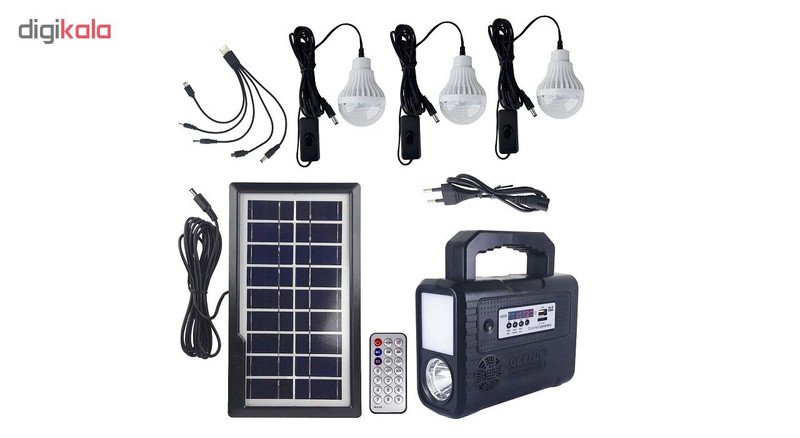 سیستم روشنایی خورشیدی و اسپیکر جی دی پلاس مدل GD-8028