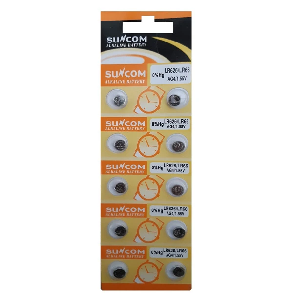  باتری سکه ای سانکام مدل AG4 بسته 10 عددی 