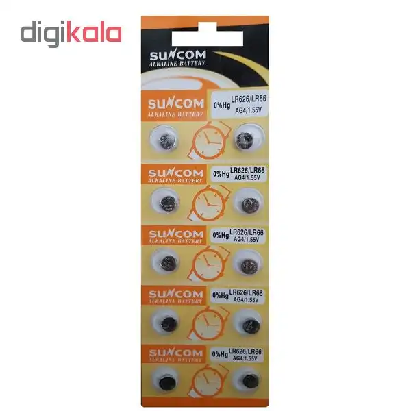 باتری سکه ای سانکام مدل AG4 بسته 10 عددی