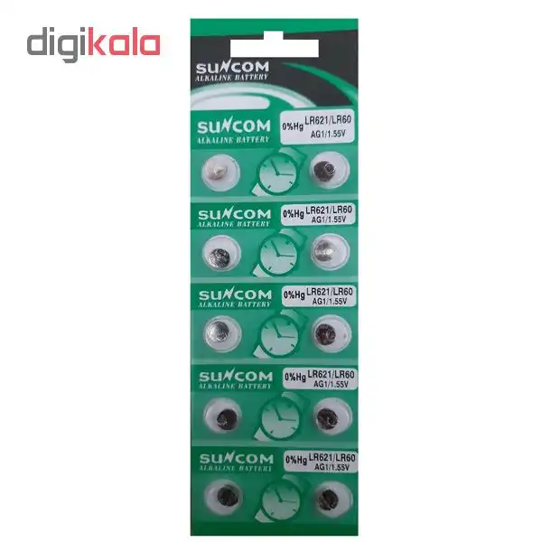 باتری سکه ای سانکام مدل AG1 بسته 10 عددی