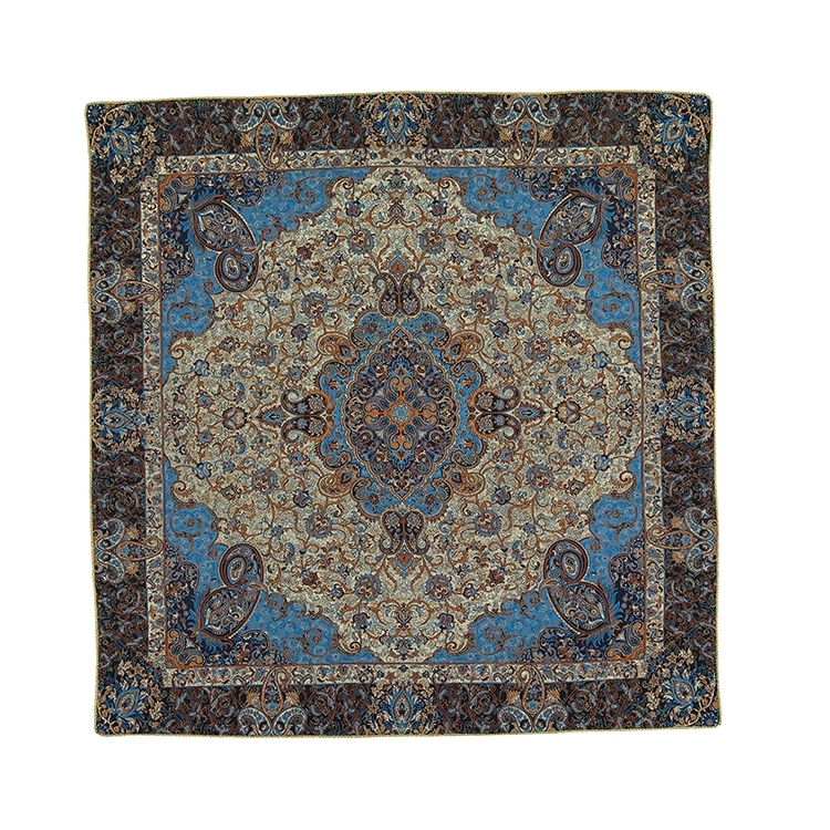 رومیزی ترمه مدل پرستو کد BLUGLD1.1