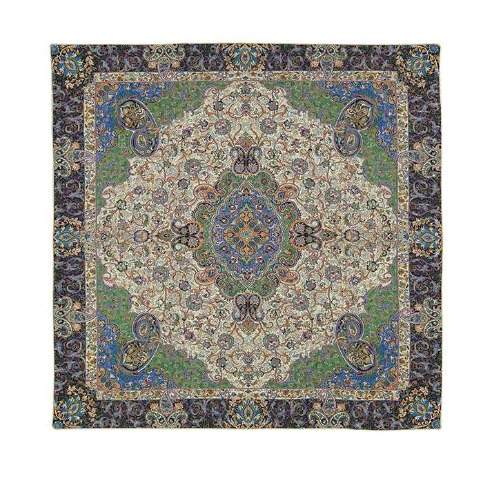 رومیزی ترمه مدل پرستو کد GRNBLU1.1