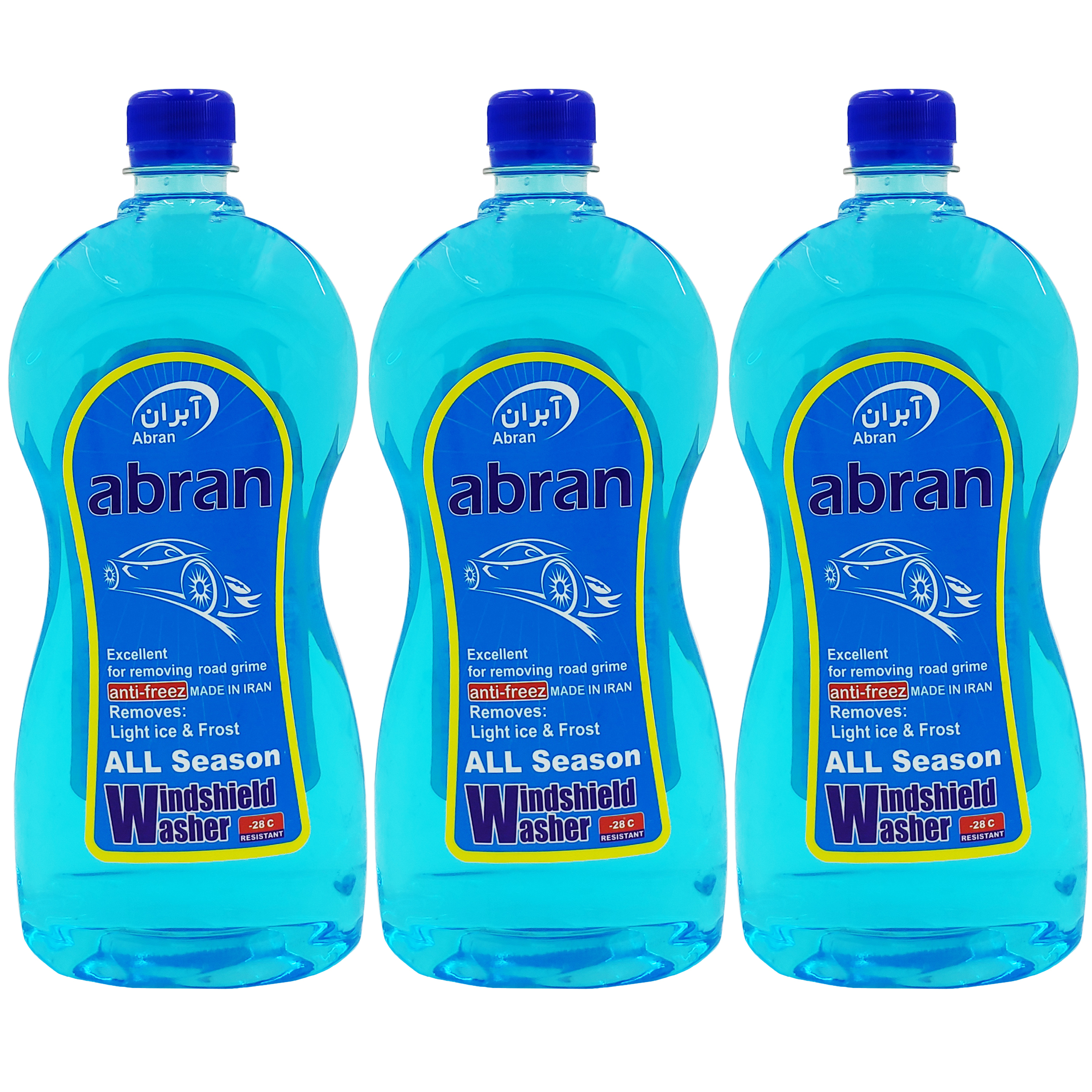 مایع تمیز کننده شیشه خودرو آبران مدل W28C حجم 1000 میلی لیتر بسته 3 عددی