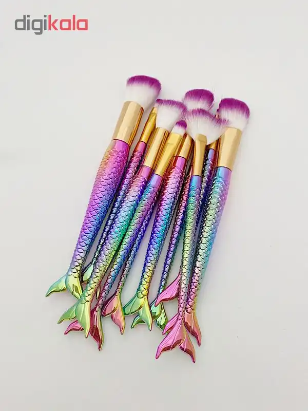 ست برس آرایشی طرح پری دریایی بسته ۱۰ عددی