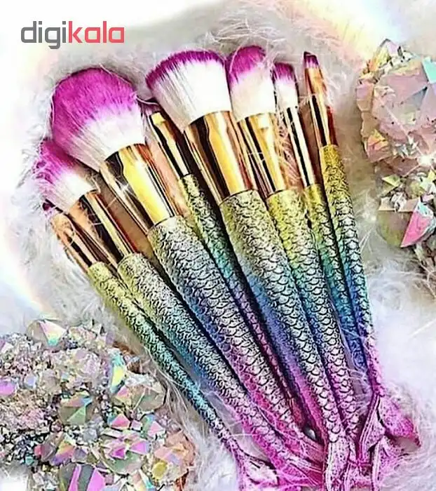 ست برس آرایشی طرح پری دریایی بسته ۱۰ عددی