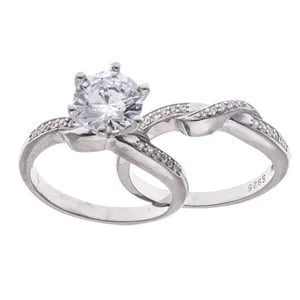 انگشتر نقره زنانه کد 2074 مجموعه 2 عددی