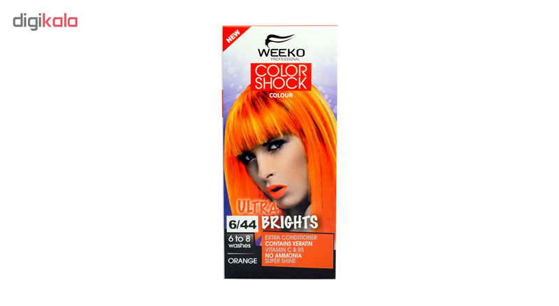 کیت رنگ مو ویکو مدل color shock شماره 6/44 حجم 80 میلی لیتر رنگ نارنجی