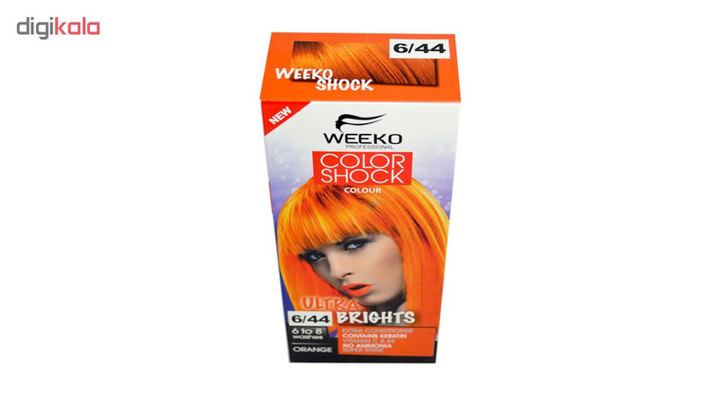 کیت رنگ مو ویکو مدل color shock شماره 6/44 حجم 80 میلی لیتر رنگ نارنجی