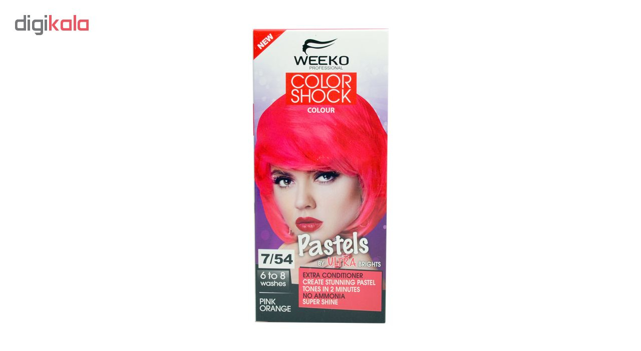 کیت رنگ مو ویکو مدل color shock شماره 7/54 حجم 80 میلی لیتر رنگ صورتی نارنجی