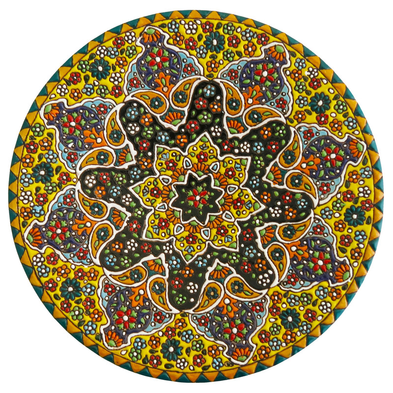 بشقاب میناکاری مدل Plt-C-Y50-25