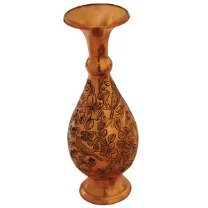 گلدان قلمزنی طرح گل و مرغ کد 01 