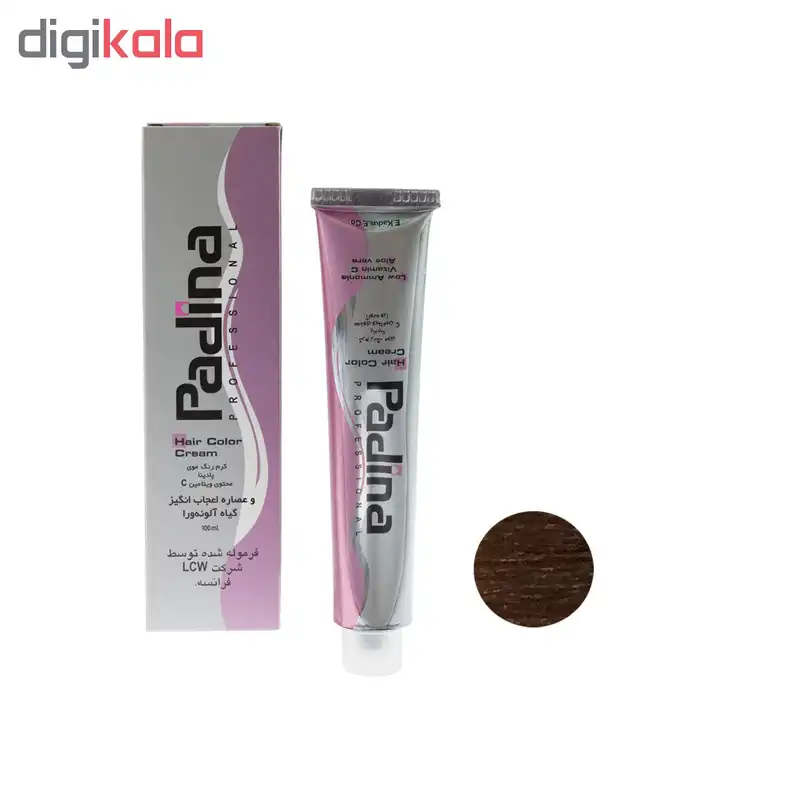 رنگ مو پادینا شماره W4-5-77 حجم 100 میلی لیتر رنگ قهوه ای شکلاتی روشن