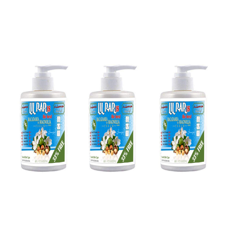 کرم آبرسان لیلپار مدل ماکادمیا و ماگنولیا حجم 250 میلی لیتر مجموعه 3 عددی