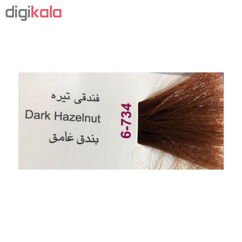 رنگ مو پادینا شماره 734-6 حجم 100 میلی لیتر رنگ فندقی تیره