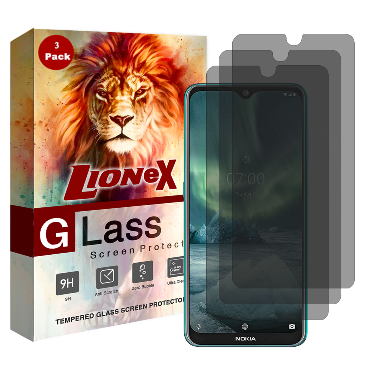 نقد و بررسی محافظ صفحه نمایش حریم شخصی لایونکس مدل PSS مناسب برای گوشی موبایل نوکیا 7.2 بسته سه عددی توسط خریداران