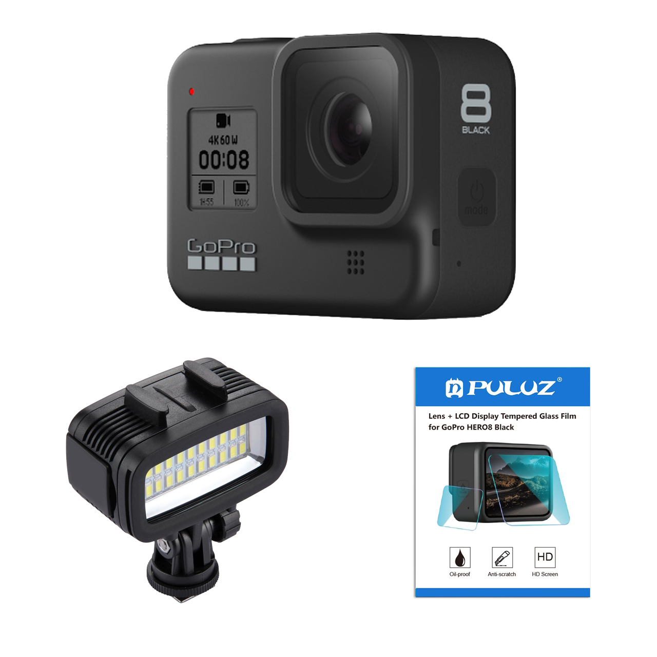 دوربین فیلم برداری ورزشی گوپرو مدل HERO8 Black به همراه لوازم جانبی پلوز