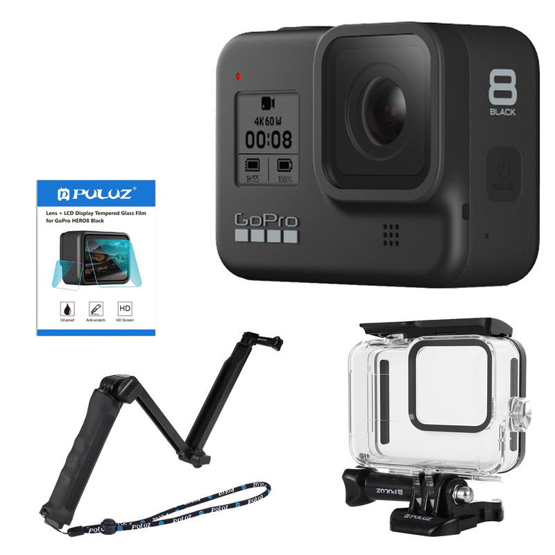 دوربین فیلم برداری ورزشی گوپرو مدل HERO8 Black به همراه لوازم جانبی پلوز