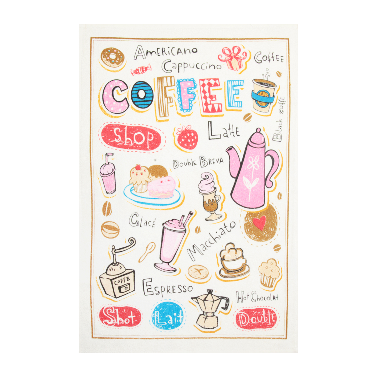 حوله آشپزخانه آکیپک مدل  Coffee shop سایز 45x70 سانتی‌متر