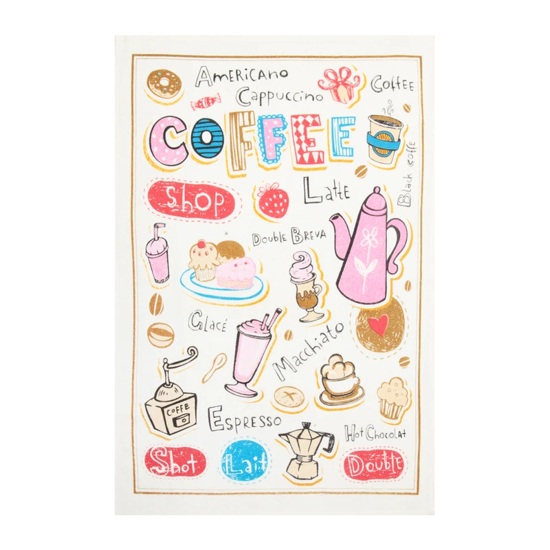 حوله آشپزخانه آکیپک مدل  Coffee shop سایز 45x70 سانتی‌متر